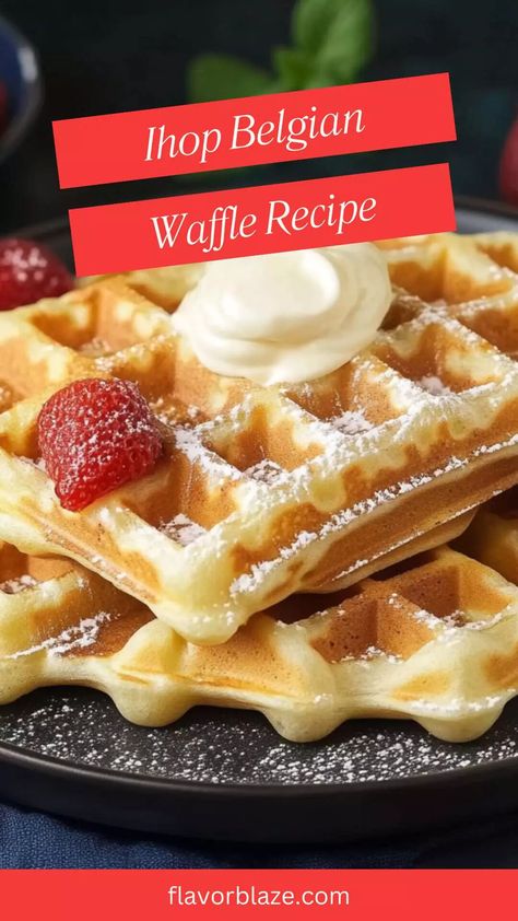 Ihop Belgian Waffle Recipe – Flavor Blaze The Best Waffle Recipe, Chocolate Waffles Recipe, Crispy Waffles, Belgian Waffle Recipe Easy, Ihop Waffle Recipe, Waffle Flavors, Home Made Waffles Recipe Easy, German Waffles, Homemade Belgian Waffles Recipes