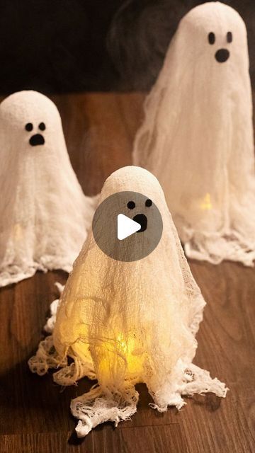 One Little Project #easycrafts on Instagram: "This cheesecloth ghost is sure to get you in the Halloween spirit! 👻 All you need is cheesecloth, white glue, and a little bit of felt to make this fun and simple Halloween craft 🤩  For the full instructions visit onelittleproject.com and search “cheesecloth ghost”  ❤️ Follow @one_little_project for more easy and fun craft ideas  #onelittleproject #ontheblog #halloweencraft #halloweendecor #handmade #spookyseason #diyhalloween #diyhalloweendecoration #easycrafts #kidscrafts #homemade #diycrafts #funcrafts #creativecrafts #kidsactivities #craftideas #craftingwithkids #keepkidsbusy #familyactivities #handmadecrafts #artsandcraftsforkids #diyhomedecor" One Little Project, Ghost Tutorial, Cheesecloth Ghost, Ghost Crafts, Fun Craft Ideas, Happy Haunting, Easy Halloween Crafts, Halloween Craft, White Glue