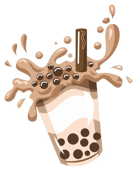 Milk Tea Logo Design Ideas, Milktea Logo Ideas, Boba Illustrations, Milktea Sticker, Milk Tea Background, Boba Tea Illustration, Milktea Aesthetic, Milktea Logo, Es Teh Poci