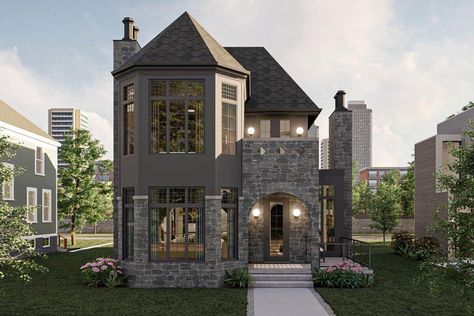 Modern Victorian House Plans, Gothic House Plans, Modern Victorian House, Modern Victorian Home, Victorian House Plan, Sims 4 House Ideas, Victorian House Plans, Bed Modern, Sims Houses