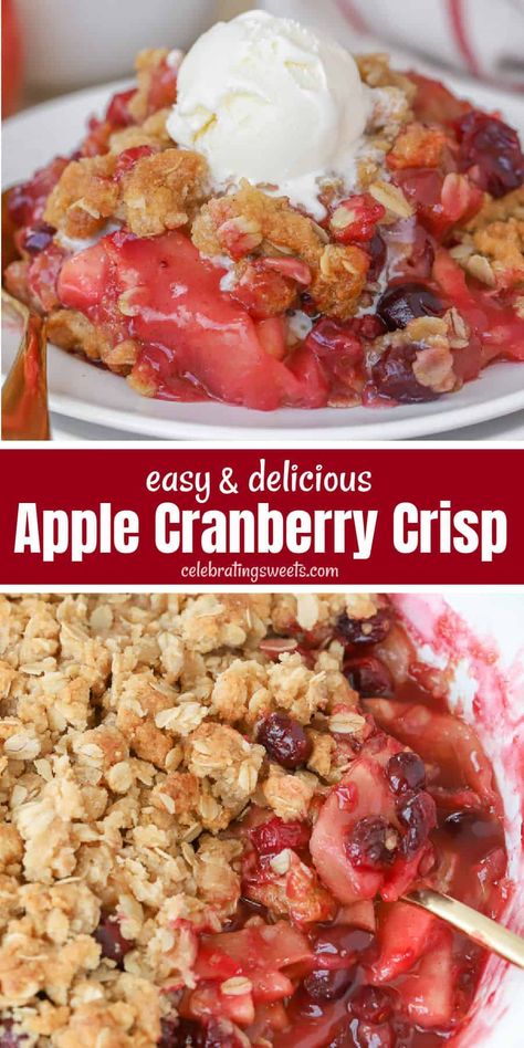 Breakfast Dinner Recipes, Apple Cranberry Crisp Recipe, Cranberry Recipes Dessert, Fresh Cranberry Recipes, Cranberry Crisp, Apple Cranberry Crisp, Fruit Crisp Recipe, Cranberry Dessert, Fruit Crisp