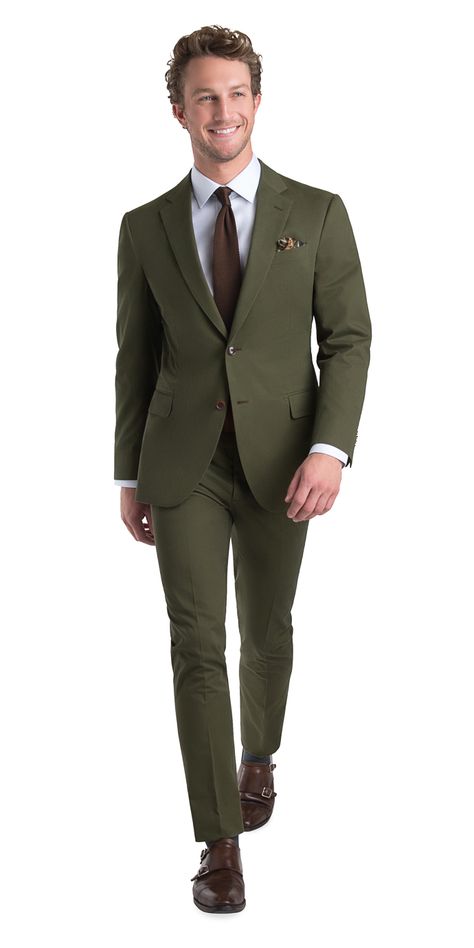 Outfits Verde, Fitted Suits, Green Suit Men, Olive Green Suit, Green Wedding Suit, Olive Green Weddings, Suit Combinations, Suit For Wedding, Suits Black