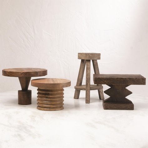 Rough Wood Furniture, Decorative Pedestal, Lemieux Et Cie, Large Armchair, Wood Pedestal, Global Views, Elements Of Design, Mango Wood, Large Furniture