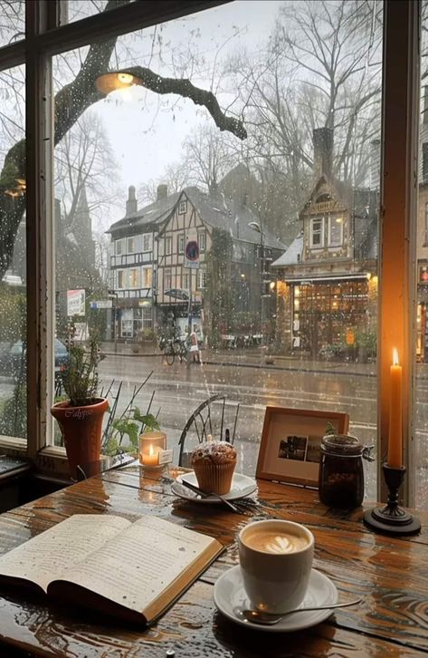 Cozy Living Room Rainy Day, Fall Moody Aesthetic, Moody Rain Aesthetic, Moody Autumn Aesthetic, Moody Fall Aesthetic, Rain And Coffee, Moody Autumn, Window With A View, Studera Motivation