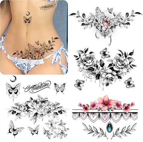 Real Tattoos For Women, Low Abdomen Tattoo Women, Back Waist Tattoo For Women, Women Stomach Tattoos Ideas, Tummy Tattoos For Women, Abdomen Tattoos Women, Abdominal Tattoos Women, Lower Abdomen Tattoo Women, Lower Belly Tattoos For Women