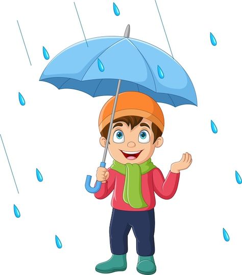 Raining Cartoon, Rainy Cartoon, Rain Png, Rain Cartoon, Umbrella In The Rain, Umbrella Drawing, Holding Umbrella, Premium Vector Cartoon, Clothes Clips