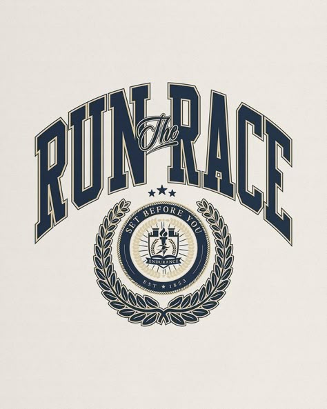 When your client asks for a merch piece you would find in your grandpa’s closet Illustrator VS Reality | 26 Run the Race 🏁 If you… | Instagram College Merch Ideas, Rich Illustration, Racing Graphic Design, Vintage Collegiate, Streetwear Tshirt Design, Apparel Design Inspiration, Streetwear Designs, Fashion Design Template, Print Design Art