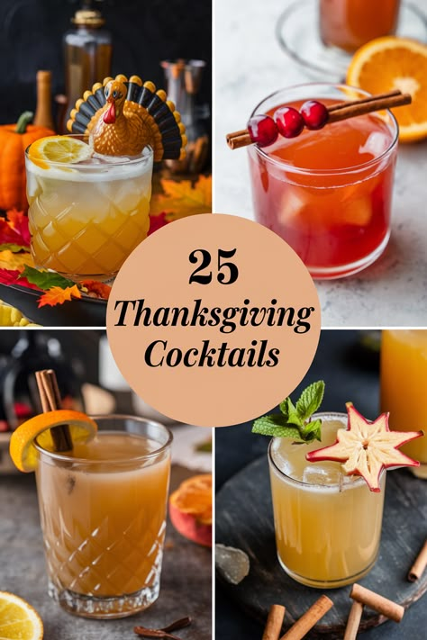 Thanksgiving cocktails are a festive touch for your holiday gathering. These seasonal drinks bring autumn flavors and warming spirits to your table. Mix apple cider, cranberry, pumpkin spice, and cinnamon in creative cocktails. From spiced hot toddies to pumpkin martinis, these Thanksgiving cocktails offer cozy sips to complement your feast. Thanksgiving Whiskey Cocktail, Thanksgiving Cocktails Cranberry, Thanksgiving Cocktail Recipes Pitcher, Thanksgiving Brunch Drinks, Thanksgiving Cocktail Ideas, Signature Thanksgiving Cocktail, Thanksgiving Signature Drink, Thanksgiving Tequila Cocktails, Thanksgiving Martinis