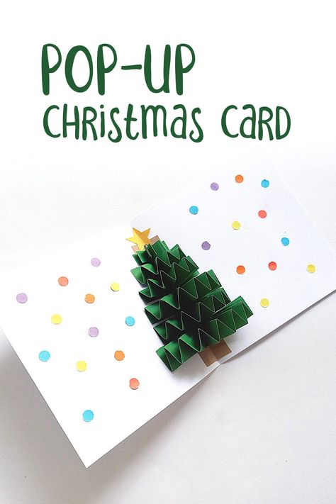 Christmas Crafts School, Folded Christmas Tree, Christmas Ornaments Homemade Kids, Brownie Christmas, Childrens Christmas Cards, Pop Up Card Tutorial, Folded Christmas Cards, Pop Up Christmas Cards, Christmas Cards Drawing