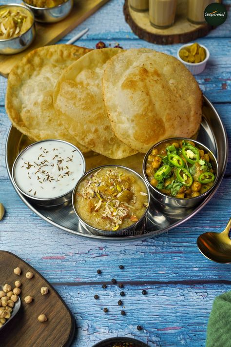 SooperChef - Halwa Puri with Aloo Chanay Recipe by SooperChef (Pakistani Nashta Platter Recipe) Halwa Puri Nashta Snap, Sehri Recipes, Pakistani Breakfast, Halwa Puri, Nashta Recipe, Winter Goals, Breakfast Presentation, Snapchat Story Ideas, Aloo Recipe