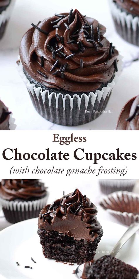 Eggless Chocolate Cupcakes Recipe Eggless Chocolate Recipes, Egg Free Cupcake Recipe, No Egg Cupcakes, Eggless Chocolate Desserts, Eggless Thanksgiving Desserts, Eggless Baking Recipes, Quick Cupcakes, No Egg Cupcake Recipe, Eggless Cupcakes