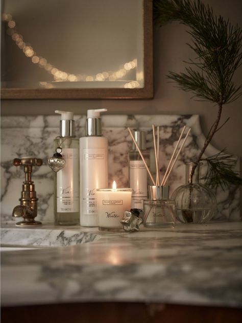 The White Company Winter Bathroom, Bathroom Spotlights, Mini Diffuser, Nail Cream, Christmas Fragrance, Bathroom Gifts, Winter Scents, Magazine Article, Bedroom Furnishings