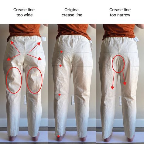 Crease Line Placement at the Hips – HandmadePhD How To Iron Pants, Altering Pants, Trouser Pattern, Out Of Order, Sewing Pants, Plus Size Sewing, Sewing Alterations, Sewing Tutorials Clothes, The Best Advice