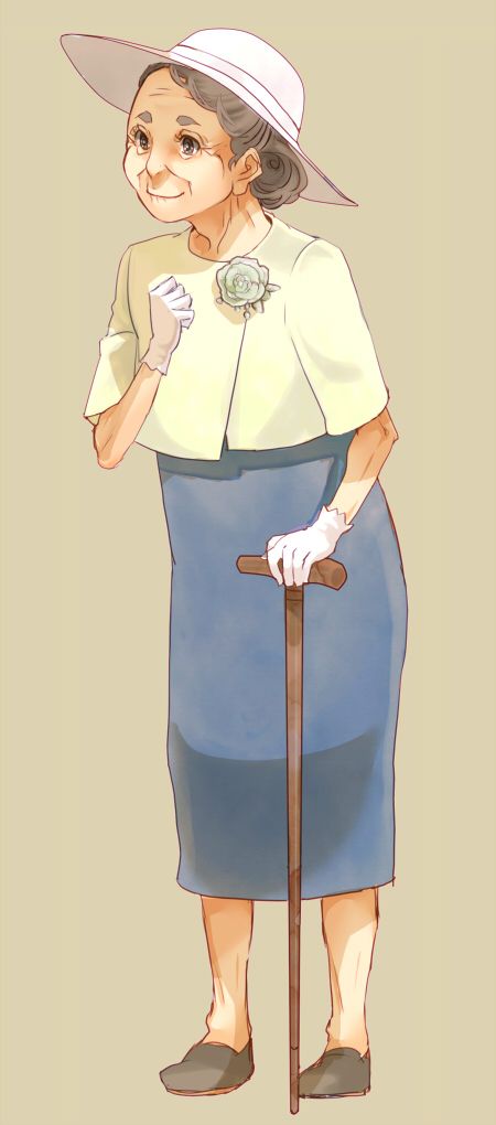 Cute little old granny Old Lady Anime Character Design, Old Person Drawing Reference, Old Anime Woman, Old People Anime, Old Lady Anime, Anime Grandma, Anime Elderly Woman, Anime Old Woman, Old Lady Drawing Reference