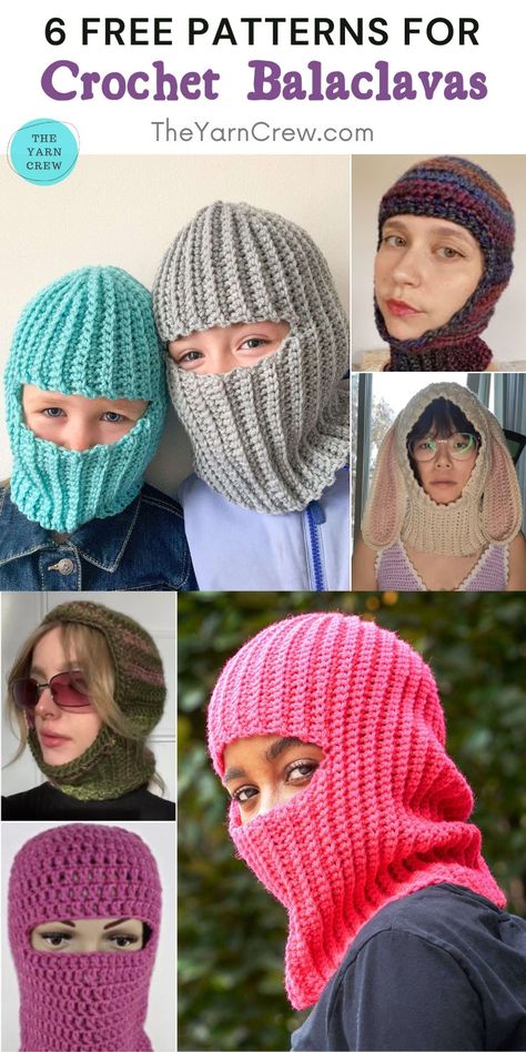 Stay warm and stylish this winter with these cozy crochet balaclava patterns. Perfect for cold weather activities, skiing, or snowboarding. Crochet Face Mask Pattern Free, Balaclava Pattern Crochet, Free Balaclava Crochet Pattern, Crochet Balaclava Pattern Free, Paw Crafts, Balaclava Crochet, Crochet Headwear, Crochet Balaclava, Patterns For Kids