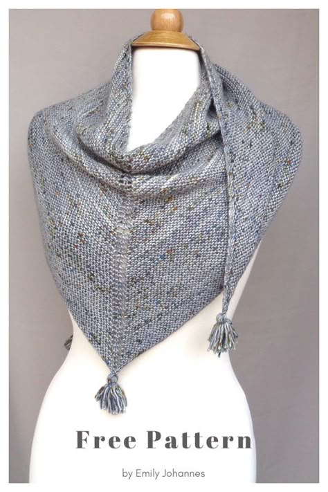 Knitted Shawls Free Patterns Easy, Free Knit Shawl Patterns, Garter Stitch Scarf, Easy Crochet Scarf, Knit Wrap Pattern, Shawlette Pattern, Shoulder Shawl, Mountain Sheep, Knitting Pattern Easy