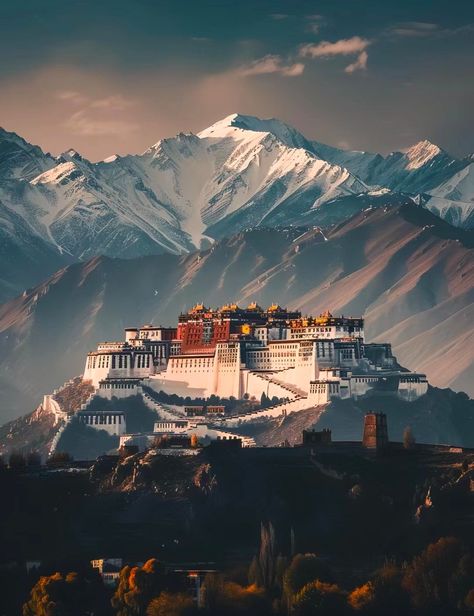 Tibet Travel, Potala Palace, Nice Places, Scenic Photography, Castle In The Sky, Fantasy City, Fantasy Castle, Dream Travel Destinations, The Lighthouse