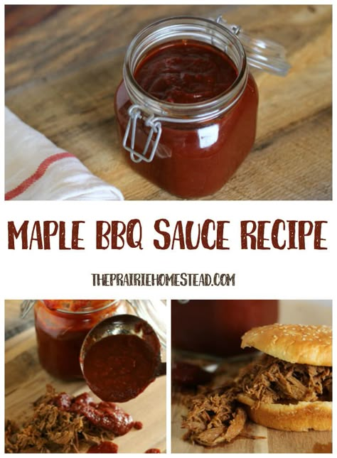 homemade maple bbq sauce recipe-- ready in 10 minutes! Maple Bbq Sauce Recipe, Maple Bbq Sauce, The Prairie Homestead, Prairie Homestead, Homemade Bbq Sauce Recipe, Pastas Recipes, Homemade Bbq Sauce, Barbecue Sauce Recipes, Artisan Pizza