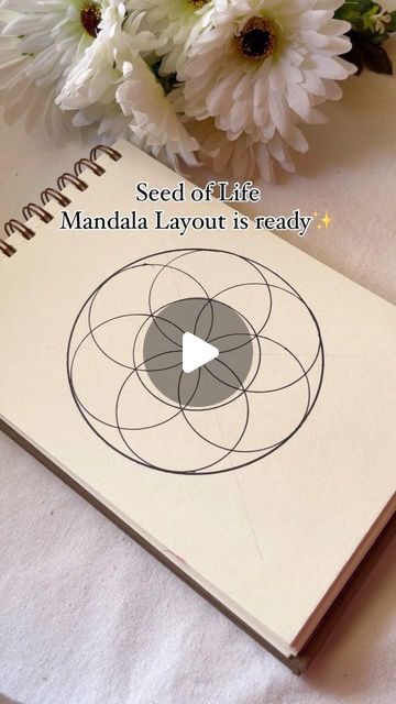 Stuti | Mandala Artist on Instagram: "1.Draw the first circle. Place the compass in the center of your paper, choose your radius, and draw a full circle. This will be the center of your Seed of Life and the guide for your subsequent circles.

2.Create the first layer of circles. Without changing the radius on your compass, place the compass point on any point along the circumference of your first circle. Draw a second circle which will intersect the first circle at two points.

3.Continue the pattern. Move the compass to one of the intersection points created by your first two circles. Draw another circle. 

4.Repeat this step until you have six circles surrounding your initial circle, all of them intersecting at two points with their neighbors and creating a symmetrical flower-like patter Symmetrical Drawing, Seed Of Life, Full Circle, Compass, Initials, Drawings, Flowers, Pattern, Instagram