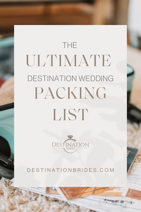 A full list of everything you'll need for your destination wedding, with insider tips and advice. Destination Wedding Packing, Destination Wedding Packing List, Wedding Packing List, Beach Wedding Color Palette, Modern Tropical Wedding, Couples Photography Poses, Wedding Packing, Tropical Honeymoon, Tropical Wedding Theme