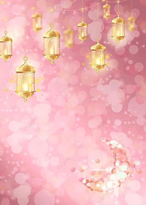 Pink Petals Golden Lantern Light Effect Ramadan Background Eid Wallpaper, Festival Wallpaper, Islam Wallpaper, Wallpaper Ramadhan, Eid Background, Ramadan Kareem Pictures, Cherry Blossom Petals, Border Background, Ramadan Background