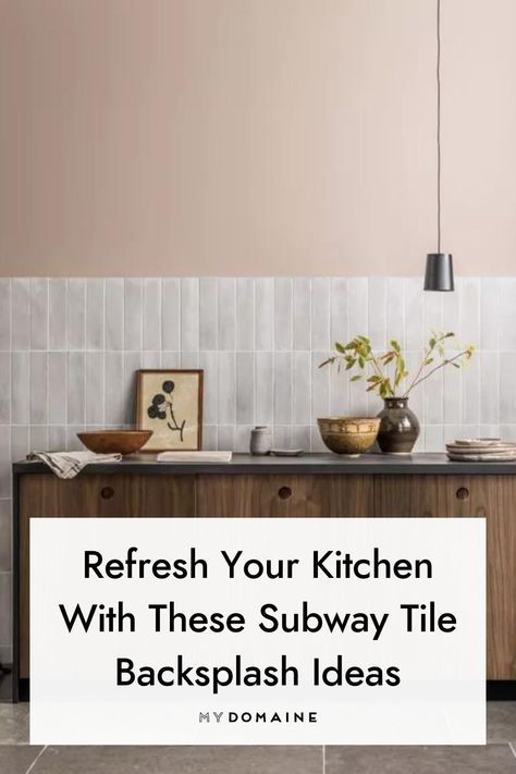 Mixed Subway Tile Backsplash, Vertical Offset Subway Tile Kitchen, Half Wall Tile Kitchen, Vertical Off Set Subway Tile, 5x5 Tile Backsplash Kitchen, Vertical Subway Tiles Kitchen, Kitchen Tiles Vertical, Textured Kitchen Walls, Subway Tile Designs Kitchen