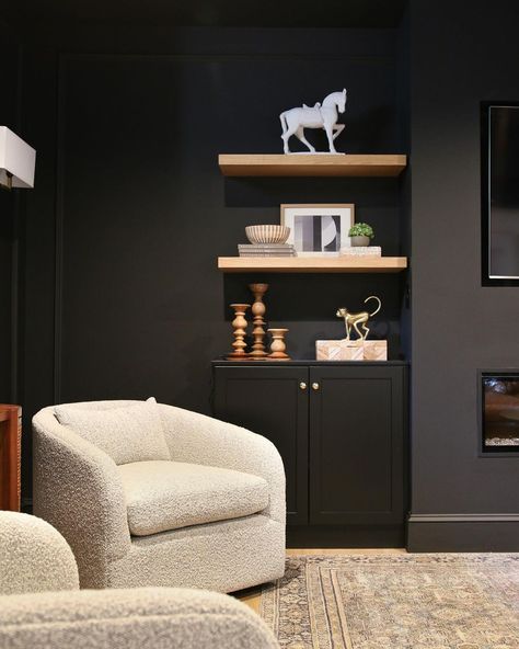 Black Media Room, Media Room Paint Colors, Theater Room Design, Instagram Decor, Home Bunch, Beige Living Rooms, Home Theater Rooms, Room Paint Colors, Swivel Chairs