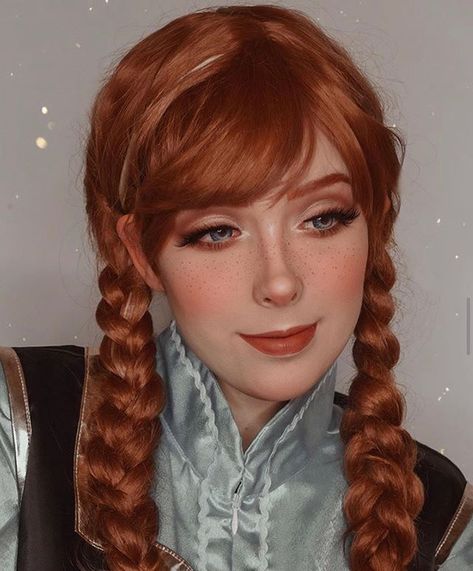 Anna Frozen Makeup, 30 Days Of Halloween, Frozen Makeup, Anna Cosplay, Frozen Cosplay, Princess Stuff, Princess Makeup, Ice Show, Halloween Makeup Ideas