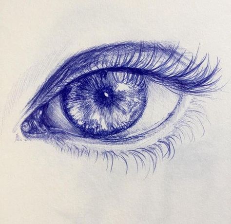 Eye Drawing, A Drawing, Blue Ink, Sketch, Pen, Pencil, Deviantart, Blue