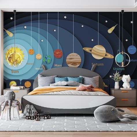 This Wallpaper item by WALLPAPERroom has 4 favorites from Etsy shoppers. Ships from Ukraine. Listed on Jun 2, 2023 Space Peel And Stick Wallpaper, Bedroom Ideas For 10 Year Boy, Space Mural Kids Room, Astronomy Room Aesthetic, Boys Space Bedroom Ideas, Boys Room Space Theme, Boys Bedroom Ideas Age 7, Space Boys Bedroom, Space Room For Boys