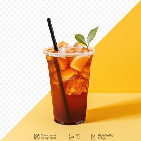 PSD cold black tea served in a plastic c... | Premium Psd #Freepik #psd #straw #soft-drink #iced-tea #softdrink Es Teh Aesthetic, Iced Tea Photography, Ice Tea Photography, Tea Menu Design, Ice Tea Cup, Black Tea Cup, Ice Cold Drinks, Tea Poster, Cold Tea