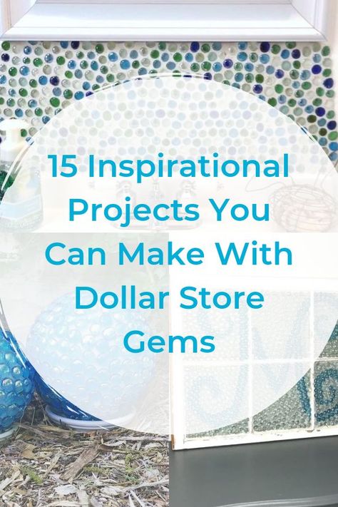 Get inspired with these 15 beautiful inspirations to bring dollar store gems in your home. budget decor | dollar store | dollar store gems | gems | diy upcycles | diy | projects | gemmed projects | crystals | stones | stones crafts | gem crafts | diy home decor | home updates Gem Crafts Diy, Glass Gems Projects Ideas, Glass Marbles Diy Crafts, Glass Stone Crafts, Glass Gem Crafts, Diy Gem, Diy Table Top, Diy Blanket Ladder, Budget Decor