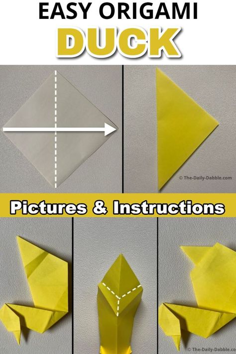 Origami Duck Easy, Origami With Post It Notes, Sticky Note Origami Step By Step Easy, Easy Sticky Note Origami, Origami Post It Notes, Post It Note Origami Step By Step, Origami With Square Paper, Sticky Note Origami Step By Step, Things To Make Out Of Sticky Notes