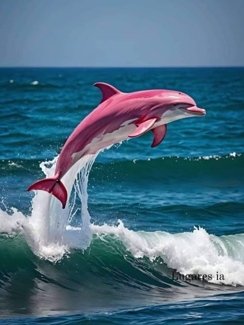 Ocean Life Photography, Dolphin Photos, Dolphin Painting, Dolphin Art, Pink Dolphin, Animal Print Wallpaper, Beautiful Sea Creatures, Cute Fantasy Creatures, Ocean Wallpaper