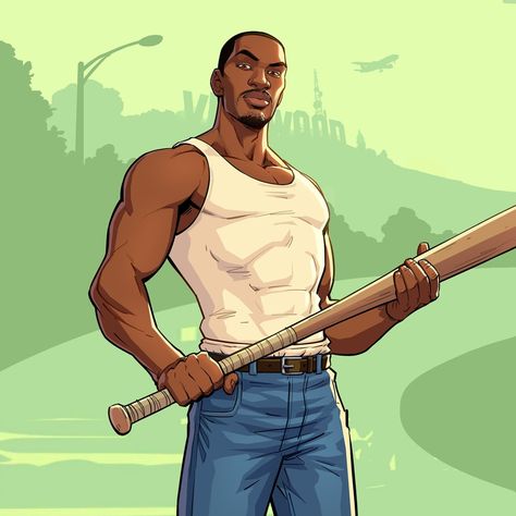 Gta Artstyle, Gta Drawings, Gta Cj, Trill League, Cj Gta, Patrick Brown, Grand Theft Auto Artwork, San Andreas Gta, Gta Vi