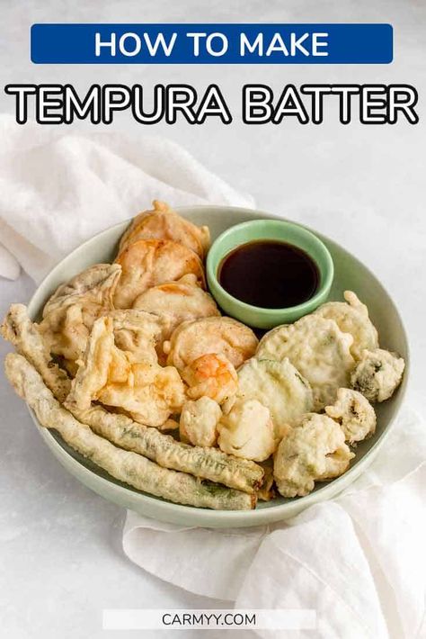 Making Japanese Tempura Batter at home is super easy with this simple guide. Light, crispy, and super satisfying, you'll have fresh and crunchy tempura in no time! Tempura Recipes, Japanese Appetizer, Veggie Tempura, Tempura Dipping Sauce, Tempura Sauce, Tempura Vegetables, Vegetable Tempura, Tempura Recipe, Fried Broccoli