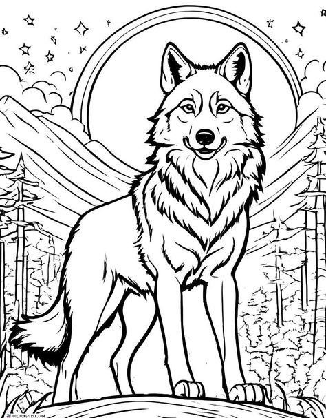 Wolf Coloring Pages (Free Printables) Wolf Coloring Pages For Adults, Wolf Coloring Pages Free Printable, Wolf Printable, Coloring Bookmarks Free, Wolf Coloring Pages, Dragon Wolf, Stuff To Print, Wolf Painting, Baby Wolf