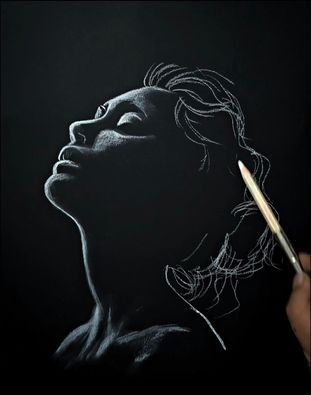 191K views · 9K reactions | BW Portrait | White Charcoal on black paper ❤️  #artist #art #drawing | By Artist Sankha AdhikariFacebook White Pencil Portrait On Black Paper, Drawing On A Black Paper, White Pencil Art On Black Paper, White On Black Paper Drawing, White Pencil On Black Paper Drawing, Black And White Portraits Drawing, White Charcoal Drawing On Black Paper, White Pencil Drawing On Black Paper, White Sketch On Black Paper