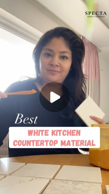 Sonika Khurana Sethi on Instagram: "Best White Kitchen Countertop Material? 
Well answer is Quartz! I did some testing with @spectaquartzsurfaces & it did definitely passed the test. With knowing the right way to maintain it, you can definitely explore Quartz for your home! 

Also, this is Episode 4 in Spectacular Space Series powered by @spectaquartzsurfaces where I show you 3 ways of using Arctic Wave in your home!

For queries or questions, you can contact-
0141-6706777 or whatsapp on 7300223327!

Let me know your thoughts in the comments 👇 

(Quartz, White kitchen countertop, kitchen countertop, bathroom countertop, tv panel)

#collab 
#quartz #kitchen #kitchencountertops #bathroomdesign #coloraza #interiordesign" Same Backsplash And Countertop, Frost White Quartz Countertop, White Countertops Kitchen Quartz, Arctic White Quartz Countertops, White Quartz Countertop Kitchen, Quartz Kitchen Countertops White, Kitchen Quartz Countertops, Quartz Countertops Kitchen, Kitchen With Quartz Countertops