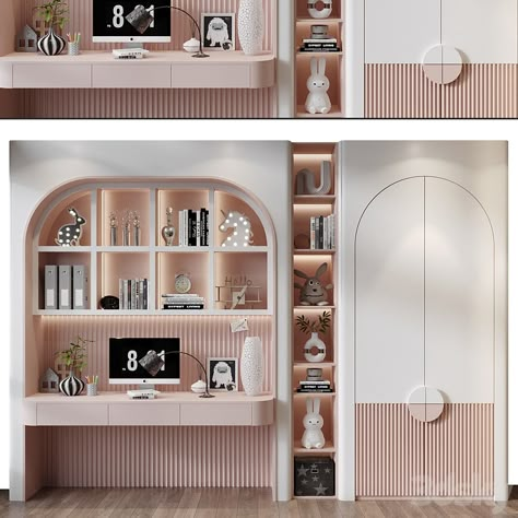 Furniture composition 754 - Wardrobe - 3D model Kids Wardrobe Design, Interior Design Guidelines, Daughter Room, Study Table Designs, Girls Room Design, Kids Study Table, Tv Unit Interior Design, Kids Room Interior Design, Modern Cupboard Design