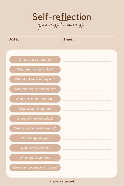 An aesthetically pleasing template to use for your self reflection moments. Make sure to share with your friends 😀 #template #selfreflection #selfreflectiontemplate #digitaldownload #freebie #freetemplate #freeplanner #resubold Self Reflection Template, Self Reflection Journal Template, Feelings Journal Template, Self Love Template, Selfcare Template, Teacher Reflection Journal, Self Prompts, 2023 Reflection, Reflection Journal Template
