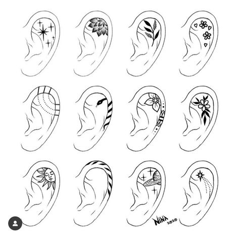 Ear Designs, Cute Little Tattoos, Dream Tattoos, Dope Tattoos, Little Tattoos, Simplistic Tattoos, Tattoo Design Drawings, Creative Tattoos, Tattoo Stencils