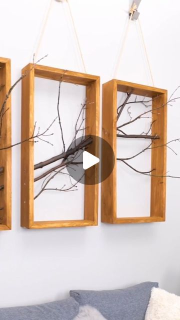 Wood Frames Diy, Takken Decor, 2024 Home Decor, Wood Branch, 5 Min Crafts, Home Decor Idea, Diy Artwork, Branch Decor, Tree Trunks