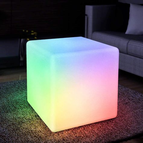 Coffee Table With Seating, Cube Stool, Cube Furniture, Light Furniture, Light Cube, Led Cube, Stool Table, Cube Table, Colorful Storage