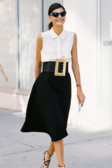 - Photo: Vanessa Jackman How To Wear Belts, Belt Outfit, Caroline Daur, Emmanuelle Alt, Giovanna Battaglia, Fashion Week Spring 2014, Fashion Articles, Fashion Jeans, Nicole Richie