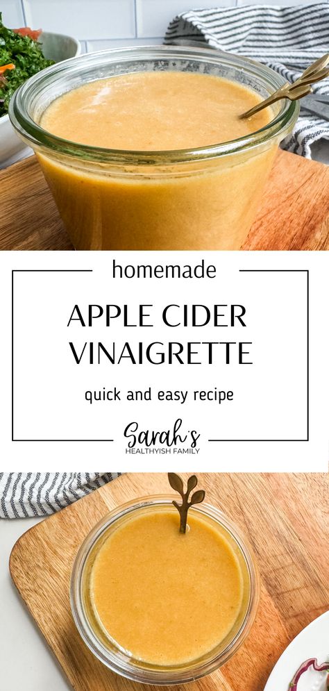 bowl of apple cider vinaigrette dressing Apple Salad Dressing Recipes, Apple Cider Vinegrette, Apple Cider Salad Dressing, Apple Vinaigrette Dressing, Creamy Dressing Recipe, Apple Cider Vinaigrette Dressing, Cider Vinaigrette Dressing, Apple Salad Dressing, Braggs Apple Cider