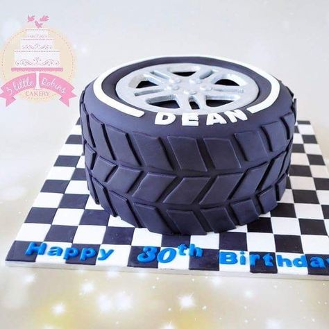 Tyre cake Race Car Tire Cake, Tyre Cake Ideas, Tire Smash Cake, Tire Birthday Cake, F1 Cake Ideas, Tyre Cake, Ice Cream Song, Boys 18th Birthday Cake, F1 Cake