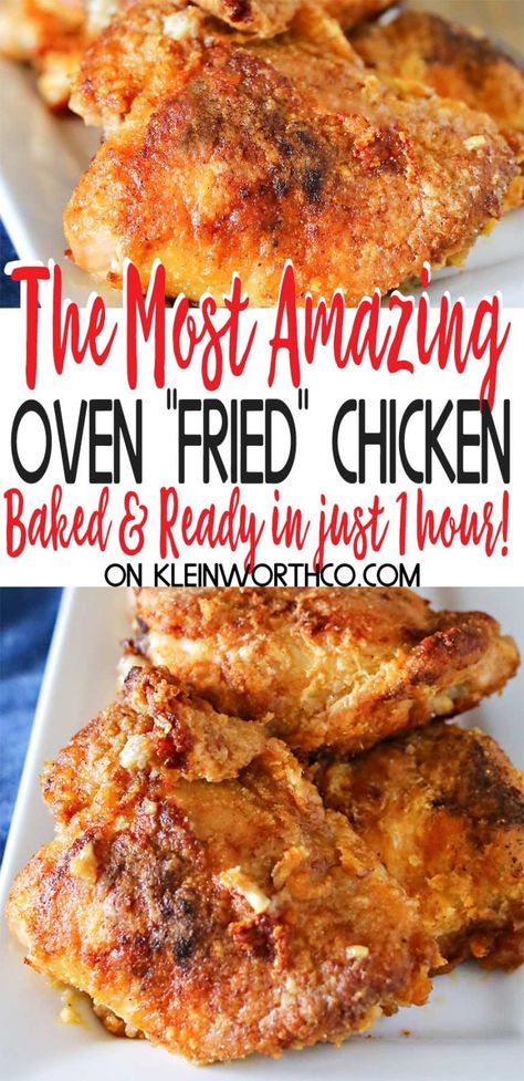 Best Baked Chicken Recipe, Baked Breaded Chicken, Best Baked Chicken, Oven Fried Chicken Recipes, Crispy Oven Fried Chicken, Baked Fried Chicken, Crispy Oven Fries, Baked Chicken Recipe, Oven Fried Chicken