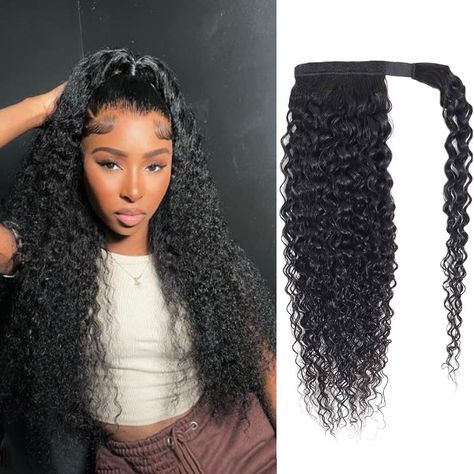 Amazon.com : Seelaak Hair Short 14 Inch Curly Human Hair Ponytail Extensions for Black Women Wrap Around Ponytail Water Wave Ponytail Human Hair Feeling With Clip In Thick Ponytail Natural Looking Hairpiece 1B Natural Black (14Inch, Update 120g) : Beauty & Personal Care Ponytail Extensions Black Women, Water Wave Ponytail, Extensions Black Women, Wave Ponytail, Human Hair Ponytail Extensions, Extensions For Black Women, Human Hair Ponytail, Wrap Around Ponytail, Straight Ponytail