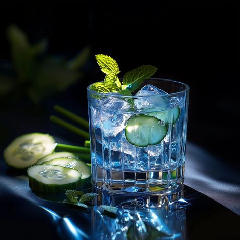 Cucumber Blue Ingredients: 60 ml Gin with Butterfly pea flowers like Empress 1908 Gin Soda Water Cucumber Mint Basil Ice cubes Not shaking, only stir and garnish. You have a nice light blue gin drink now. Enjoy 😉 Cheers 🥃 #gin #drink #cocktails Gin Tonic Cucumber, Empress 1908 Gin, Gin And Soda, Water Cucumber, Blue Gin, Butterfly Pea Flowers, Gin Drinks, Butterfly Pea Flower, Soda Water